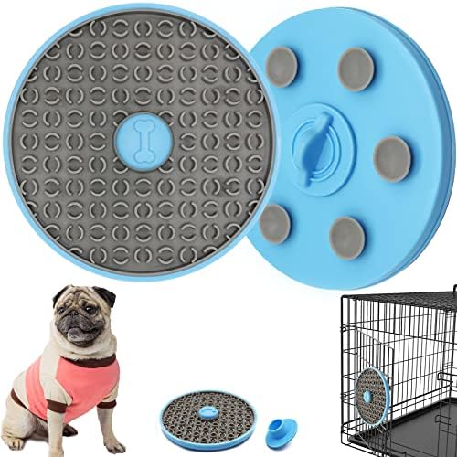  Lick Mat For Dogs, Crate Toys For Dogs/Dog Crate Lick Pads For Peanut Butter/Yogurt/Bolognese, Dog Lick Mat With Suction Cups, Dog Slow Feeder Cage Training Tools For Boredom And Anxiety Relief