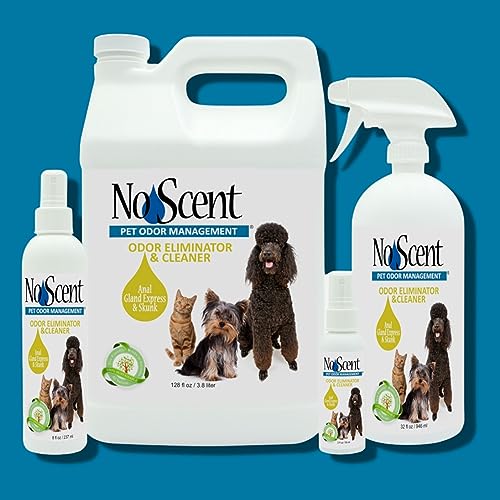  No Scent Anal Gland Express & Skunk Spray Pet Fur Cleaner For Dogs & Cats (128 Fl Oz / 3.8 Liters)
