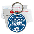 My Identity Doctor Diabetic Alert Dog Tag Custom Engraved Round Plastic - Blue - Large