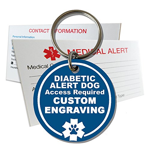  My Identity Doctor Diabetic Alert Dog Tag Custom Engraved Round Plastic - Blue - Large