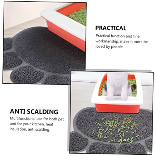  Hohopeti 2pcs Cat Mat Cat Litter Mat Dog Training Pads Puppy Washing Mat Anti-Skid Dog Pad Cat Drinking Bowl Pad PVC Food Mat Small Animals PVC Grey Water Proof Pet Feeding Mat Cat Food Pad