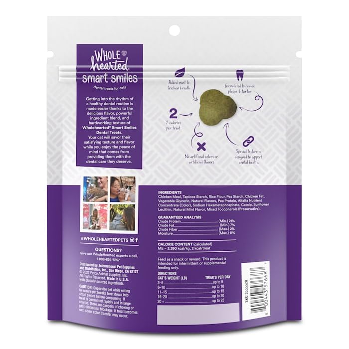  WholeHearted Catnip Flavor Cat Dental Treats, 16 Oz.