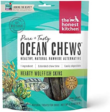  The Honest Kitchen Ocean Chews Hearty Wolffish Skins Dog Treats, 6 Oz (Beams)
