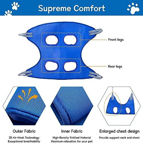  Alkyne Cuddles And Meow - Good Cat Hammock, Cuddlesmeow Cat&Dog Grooming Hammock, Pet Grooming Hammock Harness With Nail Clippers And Trimmer (Blue, S)