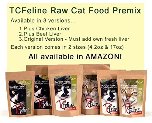  TCfeline RAW Cat Food Premix/Supplement To Make A Homemade, All Natural, Grain Free, Holistic Diet – Original Version With No Liver (Trial 4.2 Oz) Egg Free Formula
