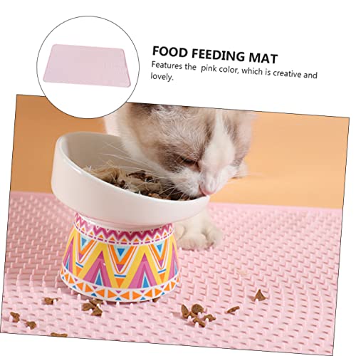  PATKAW 1pc Foldable Cat Litter Mat Cat Food Tray Food Serving Tray Dog Food Tray Cat Feeding Mat Litter Tray Mat Pet Feeding Tray Cat Cushion Mat Dog Car Mat PVC Pink Catcher