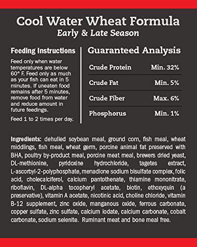  Blue Ridge Fish Food [2lb], Cool Water Wheat Formula Floating 3/16" Pellet, Koi And Goldfish