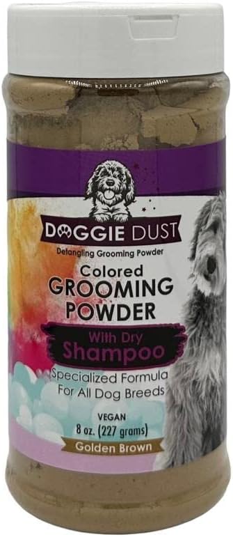 Doggie Dust Colored Grooming Powder With Dry Shampoo For Easy Brushing Of Dog Mats And Tangles, White 8oz