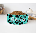GENERIC Personalized Mint Dog Paw Print Bowl, Dog Name Bowl, Gift For Pets, Ceramic Pet Bowl