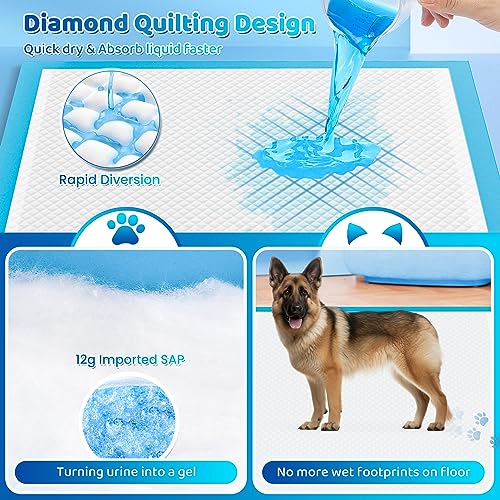  Bulubaky Upgrade Leak-Proof Pet Training And Puppy Pads, Jumbo 36"x36" Pee Pads For Dogs With Thicken Polymer Heavy Absorbency, Quick Dry Disposable Pee Pads For Cats Dogs Rabbit Parrots