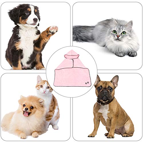  3pcs Super Kitten Supplies Size Bath Animal Cleaning Absorbent Fleece Puppy Accessories Quick Wear Dog Shower Easy L Robe Coral Cat Robes Drying - Pink Small Microfibre Dry