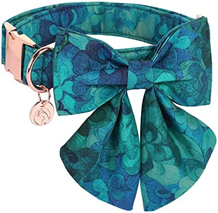  DOGWONG Summer Dog Collar With Bowtie, Green Avocado Dog Collar Comfortable Durable Fruit Dog Collar For Small Medium Large Dog