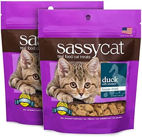  Herbsmith Sassy Cat Treats - Freeze Dried Chicken Treats – All Natural Treats For Cats - Bundle- Duck, Chicken, Rabbit, Turkey, Whitefish, And Salmon