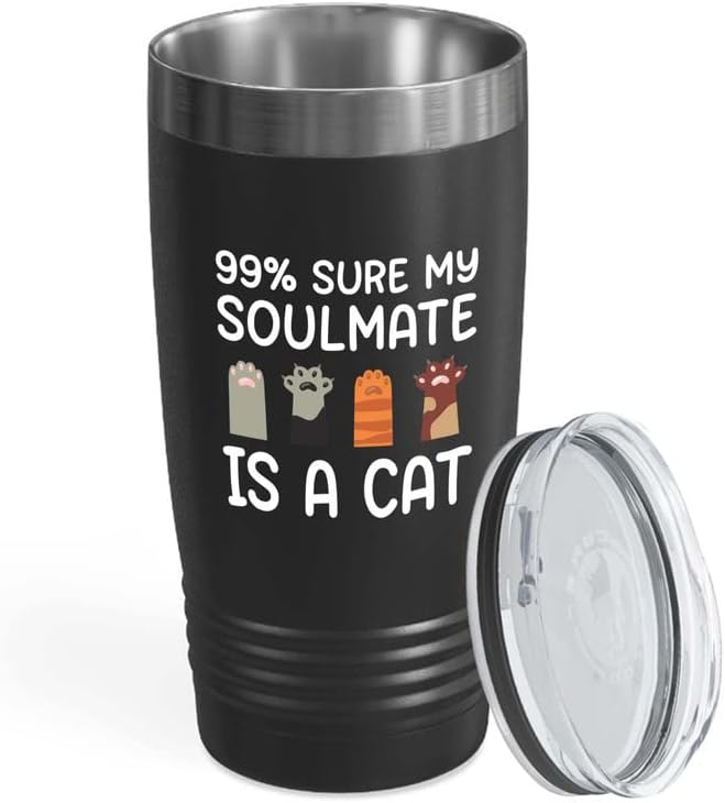  Flairy Land Cat Lady Black Tumbler 20oz - Catnipulation Defiition -Cat Themed Kitchenware Cat Parent Gift Cat Person Feline Mom Furkids Cat Sitter Cat Groomer Middle Aged Woman