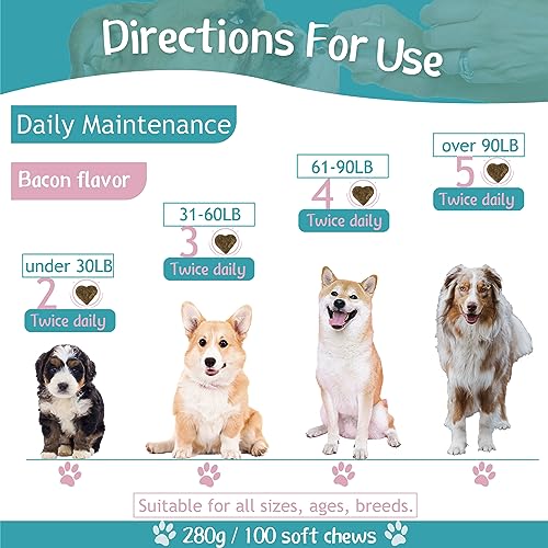  Flea And Tick Prevention For Dogs Chewable Tablets, Natural Oral Flea Tick Supplement, Heartworm Treatment Soft Chew For Small Dog Puppies, Mosquito Control Pest Treat, All Breeds Ages, 100 Count