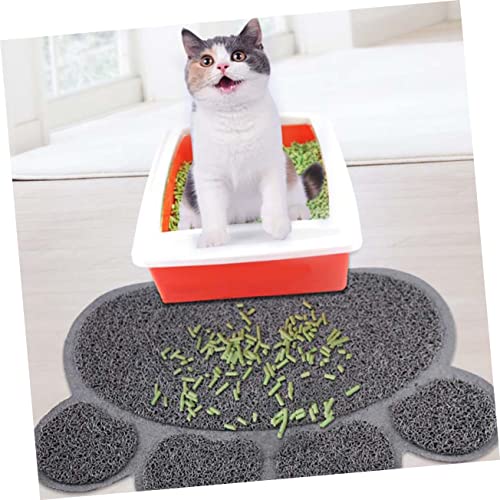  Pet Food Mat 2pcs Cat Mat Rubber Pet Placemat Water Proof Litter Mat Puppy Washing Mat Anti-Skid Dog Pad Pet Accessories Pet Feeding Placemat Cat Litter Mat PVC Grey Pet Cat