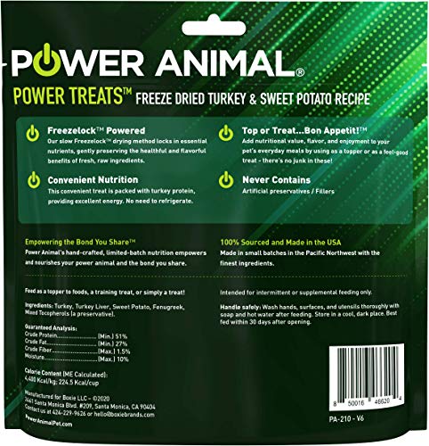  POWER Animal Power Treats - Freeze Dried Dog Treats And Cat Treats - Premium Quality Ingredients, Real Meat First Ingredient, All Natural, Humanely Sourced, Made In The USA