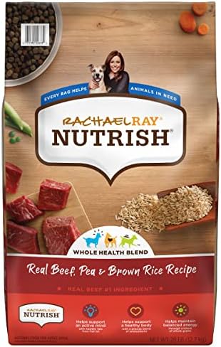  Rachael Ray Nutrish Premium Natural Dry Dog Food, Real Beef, Pea & Brown Rice Recipe, 14 Pounds, Model:-P