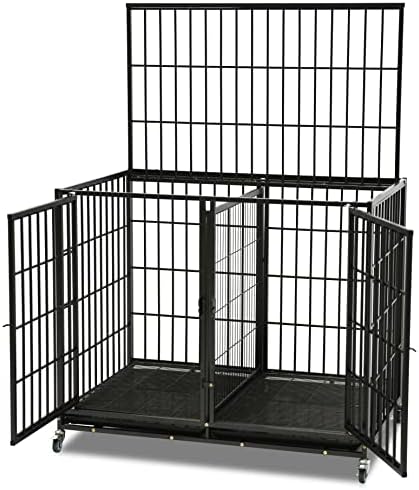  43" Stackable Heavy Duty Cage W/Feeding Doors And Divider Or Additional Tray (DG-43-FS)