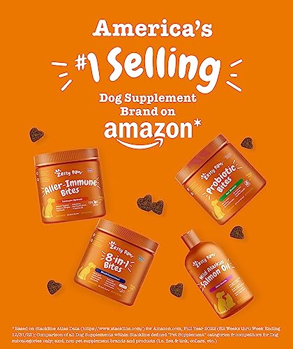  Zesty Paws Dental Bones For Large Dogs - Fights Tartar & Plaque - Gum, Teeth & Bone Health - Cinnamon For Dog Breath - Immune, Joint, Gut, Skin & Coat Support - Omega 3 EPA & DHA And Calcium - 8 Ct