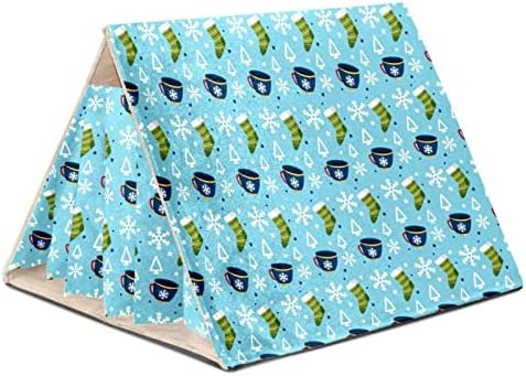  Y-DSIWX Guinea Pig Hideout House Bed, Burger Donut Hot Dog Pizza Flat Food Pattern Rabbit Cave, Squirrel Chinchilla Hamster Hedgehog Nest Cage