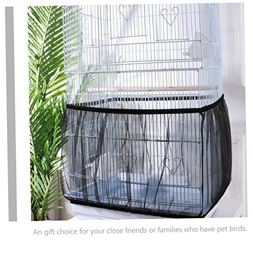  Yardwe Bird Cage Bird Cages For Parrots Catcher Cover Bird Cage Mesh Skirt Birdcage Mesh Net Cover Gauze Black Birdcage Guard Birds Cage Supply Birdcage Food Catcher Mesh Parrot