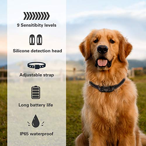  CLEEB-BOUG Dog Bark Collar, No Bark Training Rechargeable Anti Barking Collar With 9 Adjustable Sensitivity And Intensity Beep Shock Vibration For Small Medium Large Dogs (Black)