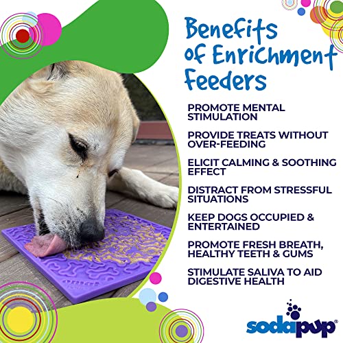  SodaPup Bones EMat – Durable Lick Mat Feeder Made In USA From Non-Toxic, Pet-Safe, Food Safe Rubber For Mental Stimulation, Avoiding Overfeeding, Fresh Breath, Digestive Health, Calming, & More