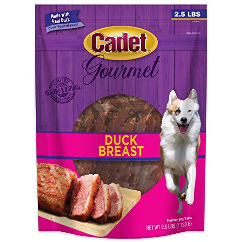  Cadet Gourmet Duck Breast Dog Treats - Healthy & Natural Dog Training Treats For Small & Large Dogs - Inspected & Tested In USA (2.5 Lb.)