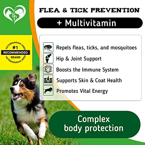 Flea And Tick Prevention Chewable Pills For Dogs - Revolution Oral Flea Treatment For Pets & Complex Multivitamin -Natural Pest Control & Defense Chews - Small Tablets Made In USA (10 Oz)