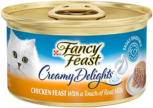  Purina Fancy Feast Pate Wet Cat Food, Creamy Delights Chicken Feast With A Touch Of Real Milk - (24) 3 Oz. Cans
