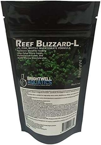  Brightwell Aquatics Reef Blizzard L - Powder Planktonic Food Blend To Feed Large Stony Corals & Planktivorous Fish, 50-g