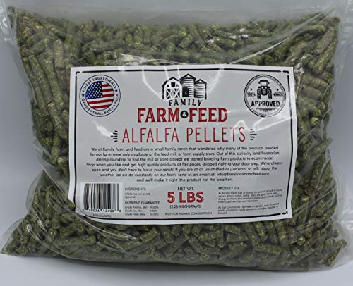  FAMILY FARM AND FEED | Alfalfa Hay Food | Small Pet | Young And Adult | Pellets | 5 Pounds