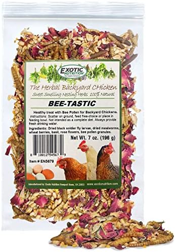  Exotic Nutrition Bee-Tastic - Healthy All-Natural Chicken Treat - Dried Insects, Flowers, Herbs Wheat Berries & Bee Pollen - Promotes Healthy Chickens & Eggs (1.5 Lbs)
