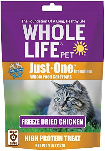  Whole Life Pet Freeze Dried Chicken Cat Treats - Human Grade - One Ingredient - Sourced And Made In The USA