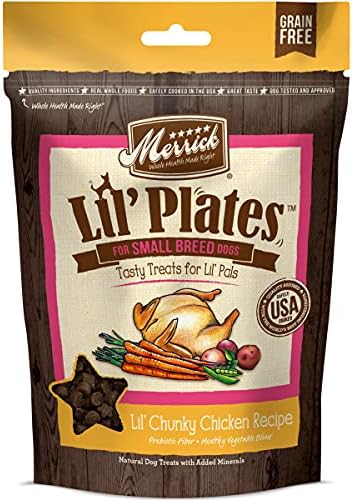  Merrick Lil' Plates Small Breed Dog Food, Grain Free Real Texas Beef And Sweet Potato With Raw Bites Recipe, Small Dog Food - 4 Lb. Bag