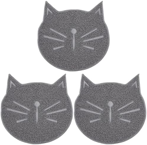  Plastic Bins Plastic Bins Portable Litter Box 2 PCS Cat Litter Mat- Cat Face Shaped Mat Cat Mat Pet Cat Face Shaped Pellet Cat Litter Kitten Litter Box Kitten Litter Box