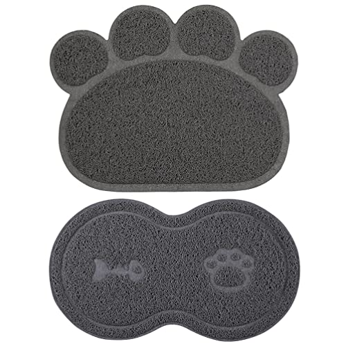  Silicone Placemats Cat Feeding Mat - 2pcs Cat Litter Mat Dog Bowl Mat Paw Shape Pet Feeding Mat Dog Dish Mat Anti- Water Bowl Placemat For Floor Puppy Dog Food
