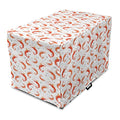  Lunarable Sea Animals Dog Crate Cover, Continuous Prawns Tasty Natural Seafood Pattern On Plain Backdrop, Easy To Use Pet Kennel Cover For Medium Large Dogs, 48 Inch, White And Burnt Sienna