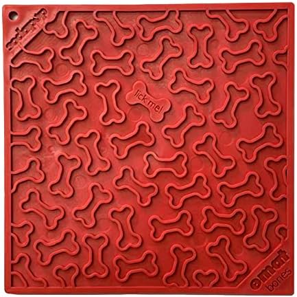  SodaPup Bones EMat – Durable Lick Mat Feeder Made In USA From Non-Toxic, Pet-Safe, Food Safe Rubber For Mental Stimulation, Avoiding Overfeeding, Fresh Breath, Digestive Health, Calming, & More