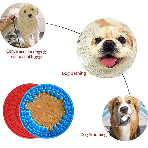  Dog Shower Licking Pad, Dog Peanut Butter Licking Pad Slow Feeder, Dog Pad Adsorbs To Wall For Grooming, Pet Bath And Dog Training (2 Pieces)