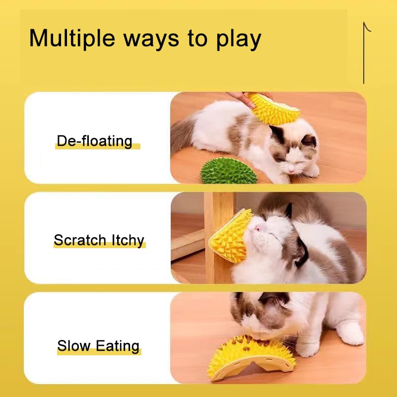 Durian Multifunctional Toys,Durian Cat Scratcher, Durian Shell Cat, Massaging And Removing Floating Hair Cat Dog Toys (2 Pcs)