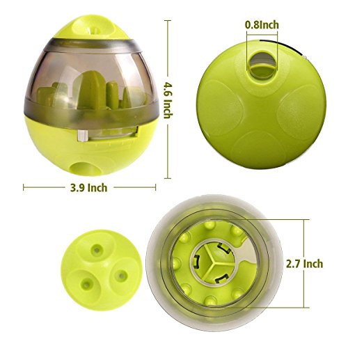  Eileen&Elisa Dog & Cat Toy Pet Food Container Dog Slow Feeder Bowl Cat Puzzle Dispenser, Small Interactive Collapsible Stimulating Play Toy, Adjustable Treats Eat Canister, Funny Maze Gym Ball