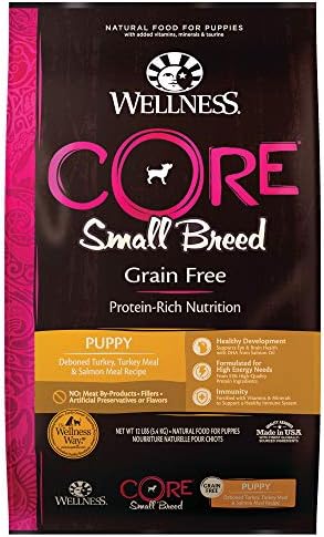  Wellness CORE Grain-Free High-Protein Small Breed Dry Dog Food, Natural Ingredients, Made In USA With Real Meat (Adult, Healthy Weight, 12-Pound Bag)