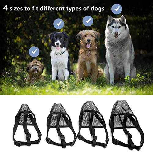  Lepark Dog Muzzle With Mesh Cover Muzzle For Small Medium Large Dogs, Prevent Biting Barking And Licking(S,Black)