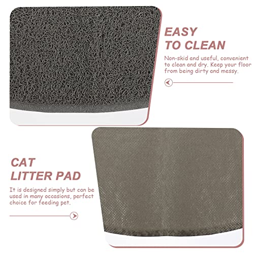  LUOZZY 2Pcs Cat Litter Mats Kitten Litter Trapping Mats Pet Litter Pads For Home - Black + Grey