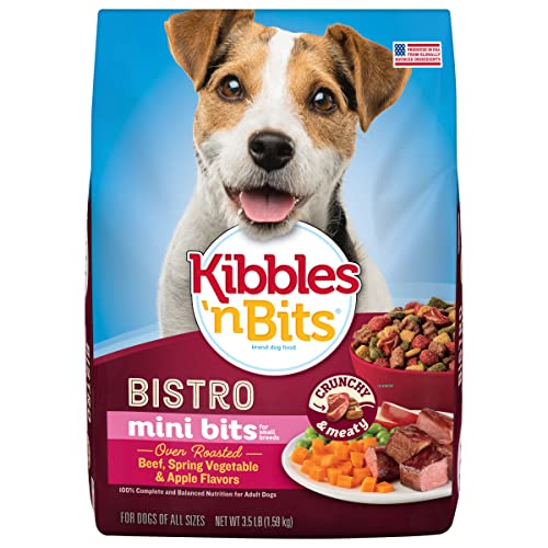  Kibbles 'N Bits Bistro Oven Roasted Beef Flavor Small Breed Mini Bits Dry Dog Food, 3.5 Pound Bag (Pack Of 4)