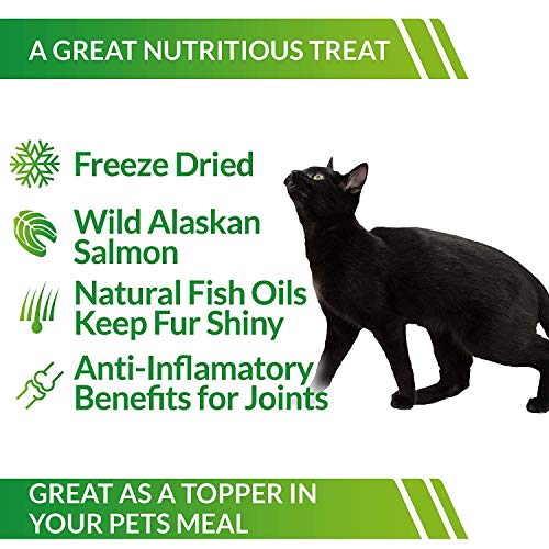  LIFE ESSENTIALS BY CAT-MAN-DOO All Natural Freeze Dried Wild Alaskan Salmon Treats For Cats & Dogs - Single Ingredient No Grain Snack With No Additives Or Preservatives, 5 Ounce Bag