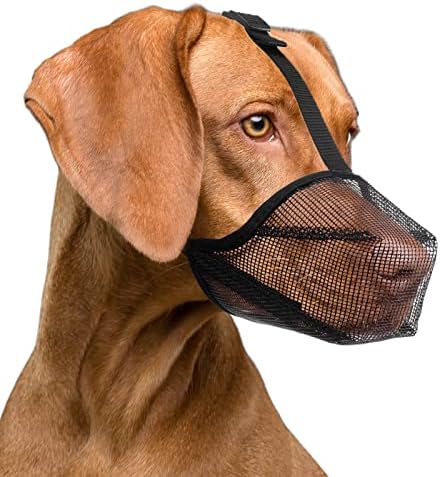  Lepark Dog Muzzle With Mesh Cover Muzzle For Small Medium Large Dogs, Prevent Biting Barking And Licking(S,Black)