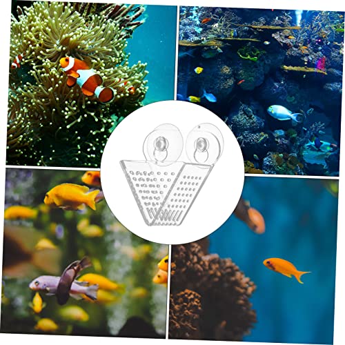  NOGRAX 2 Pcs Double Tool Dispenser Red For Glass Worms Bait Useful Feeder V- Shrimp Aquarium Food Acrylic With Tank Cone Aquariums Cup Shaped Live Brine Worm Fish Feeding Feeder (Color : Transparent